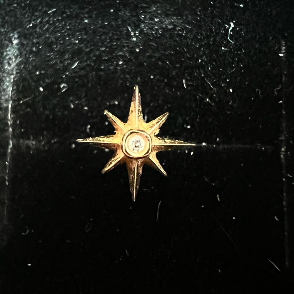 14k Gold Sydney Evan Starburst Stud Earring with Diamond Accent